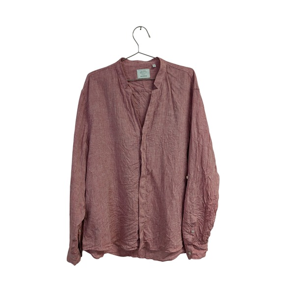 Baird Mcnutt Other - Murano Baird McNutt V Neck Button Front Shirt‎ 100% Linen Brick Red XXL